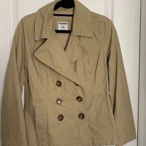 Old Navy khaki twill pea coat